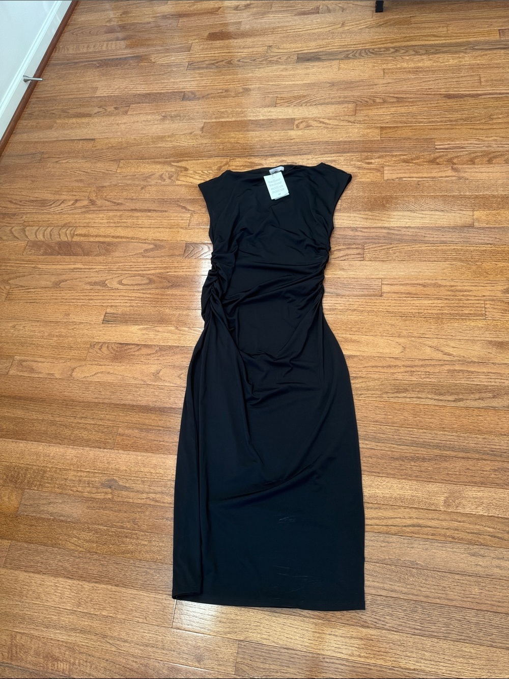 NWT! Black Women's Ruched Sheath Dress large